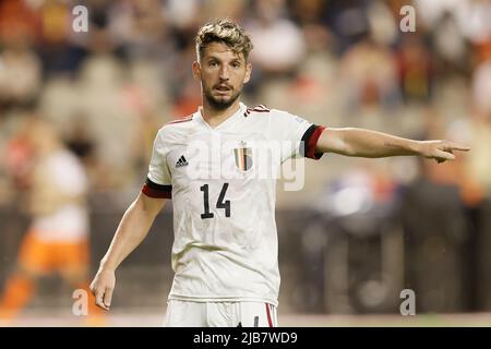 Bruxelles, Belgio. 03rd giugno 2022. I Mertens belgi si sono fatti un'immagine durante una partita di calcio tra la nazionale belga i Diavoli rossi e i Paesi Bassi, venerdì 03 giugno 2022 a Bruxelles, la prima partita (su sei) della Nations League A fase di gruppo. BELGA PHOTO BRUNO FAHY Credit: Belga News Agency/Alamy Live News Foto Stock