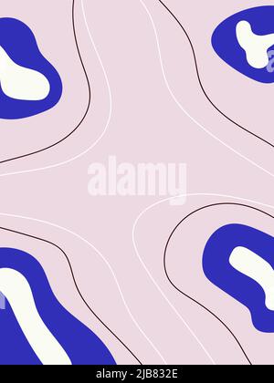 Sfondo astratto creativo con spazio di copia per il testo. Forme colorate disegnate a mano ed elementi di noodle. Design vettoriale moderno e alla moda per i social media Illustrazione Vettoriale