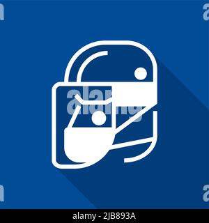 Icone di protezione del viso semplici da indossare per il tuo design Illustrazione Vettoriale