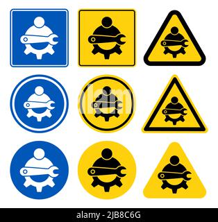 Icona manutenzione del tecnico simbolo segno isolamento su sfondo bianco,illustrazione vettoriale Illustrazione Vettoriale