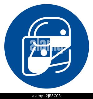 Icone di protezione del viso semplici da indossare per il tuo design Illustrazione Vettoriale