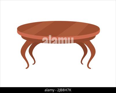 Tavola rotonda in legno Illustrazione Vettoriale