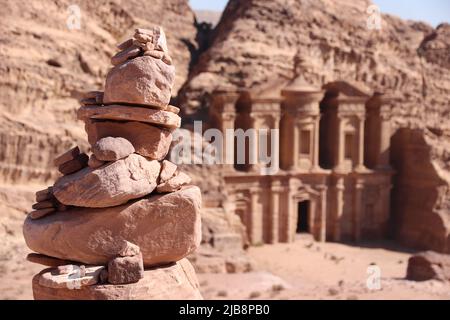 Antica Petra in Giordania Foto Stock