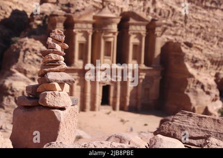 Antica Petra in Giordania Foto Stock