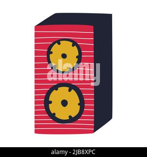 Altoparlante, altoparlante. Attrezzatura musicale. Semplice illustrazione vettoriale piatta isolata su sfondo bianco. Illustrazione Vettoriale