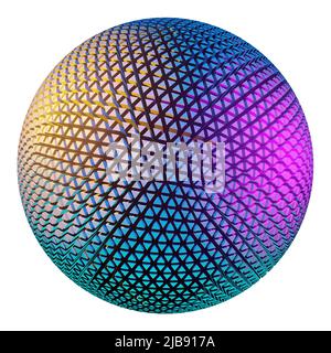 astratto rainbow palla di triangoli estrusi isolato bianco, semplice logo design per il tuo progetto. 3d rendering Foto Stock