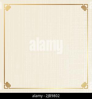 Modello banner per il Capodanno cinese con cornice con motivi tradizionali. Telaio quadrato. Vettore Illustrazione Vettoriale