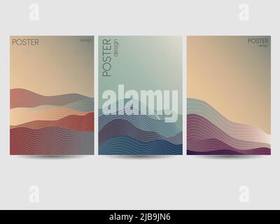 Poster di calmo gradiente in stile giapponese Illustrazione Vettoriale