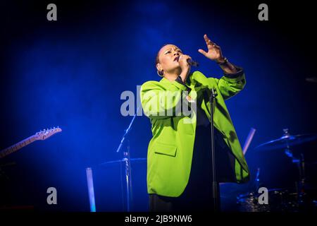 3 giugno 2022, Milano, Milano, Italia: Emeli SandÃ si esibisce a Santeria Toscana a Milano. (Credit Image: © Pamela Rovaris/Pacific Press via ZUMA Press Wire) Foto Stock