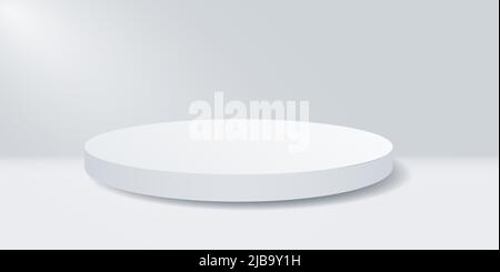 Podio rotondo isolato su sfondo bianco. Illustrazione Vettoriale