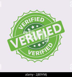 Illustrazione Vettoriale di verde verificato icona timbro Illustrazione Vettoriale