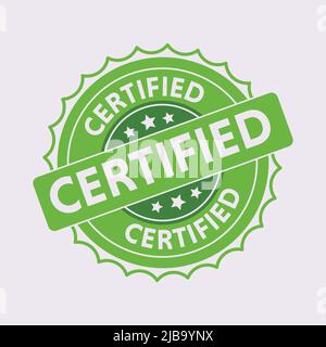 Timbro in gomma grunge certificato. Timbro naturale Illustrazione Vettoriale