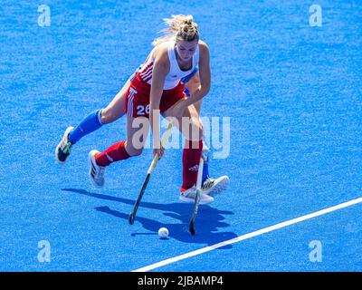 LONDRA, REGNO UNITO. Giugno 04, 2022. Durante la FIH Hockey Pro League - Inghilterra / Olanda (Donne) al Lea Valley Hockey and Tennis Center Sabato, 04 giugno 2022 a LONDRA INGHILTERRA. Credit: Taka G Wu/Alamy Live News Foto Stock