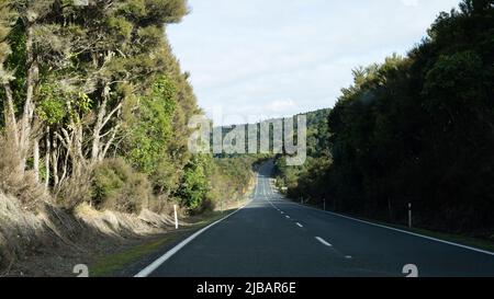 La Volcanic Loop Highway, una strada panoramica attraverso il Parco Nazionale di Tongariro, Nuova Zelanda Foto Stock