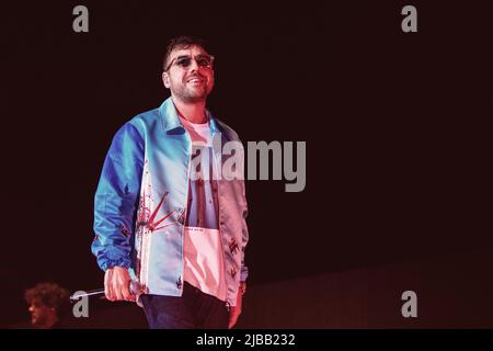 Roma, Italia. 28th maggio 2019. Silvano Albanese meglio conosciuto con il suo nome di scena Coez si esibisce dal vivo in concerto al Palazzo dello Sport di Roma. (Foto di Valeria Magri/SOPA Images/Sipa USA) Credit: Sipa USA/Alamy Live News Foto Stock