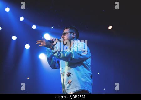 Roma, Italia. 28th maggio 2019. Silvano Albanese meglio conosciuto con il suo nome di scena Coez si esibisce dal vivo in concerto al Palazzo dello Sport di Roma. (Foto di Valeria Magri/SOPA Images/Sipa USA) Credit: Sipa USA/Alamy Live News Foto Stock