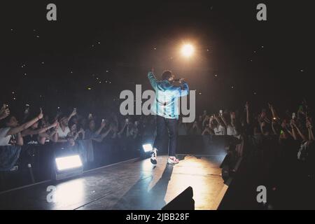 Roma, Italia. 28th maggio 2019. Silvano Albanese meglio conosciuto con il suo nome di scena Coez si esibisce dal vivo in concerto al Palazzo dello Sport di Roma. (Foto di Valeria Magri/SOPA Images/Sipa USA) Credit: Sipa USA/Alamy Live News Foto Stock