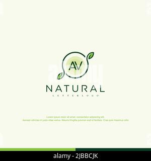 Vettore iniziale del modello del logo naturale AV Illustrazione Vettoriale