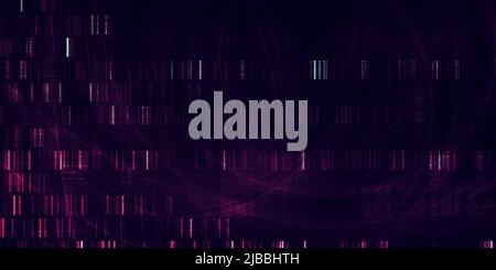 Ricerca di DNA di scienza genetica sullo sfondo dei dati Foto Stock