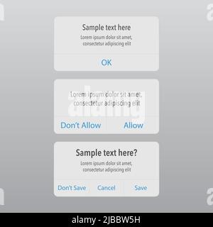 Set di messaggi di informazioni sul campione Illustrazione Vettoriale
