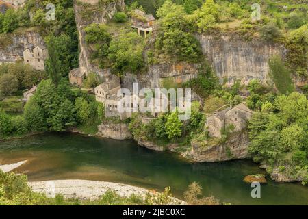 Villaggio di Castelbouc nelle gole del Tarn, Francia Foto Stock