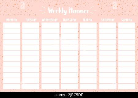 blank planner settimanale.calendario template.schedule per la  pianificazione della settimana. 7215419 Arte vettoriale a Vecteezy