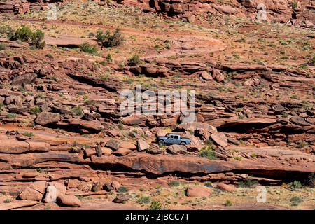 Jeep fuori strada vicino Moab in Utah, Stati Uniti. Foto Stock