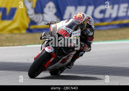 4 giugno 2022, Barcellona, Spagna: Takaaki Nakagami dal Giappone LCR Honda IDEMITSU con Honda durante la MotoGP Gran Premi Monster ENERGY de Catalunya al Circuit de Barcelona-Catalunya di Barcellona. (Credit Image: © David Ramirez/DAX via ZUMA Press Wire) Foto Stock