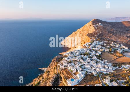 Isola FOLEGANDROS, Cicladi, Grecia. Vista aerea Foto Stock