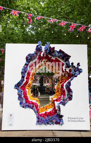 Londra, 26 maggio 2022: I dolci di Chelsea vengono decodificati con esposizioni floreali per la competizione annuale di Chelsea in Bloom Foto Stock