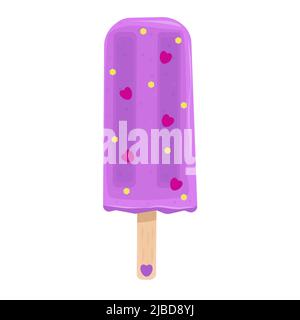 Appetitoso gelato viola con coloratissimo spolverino Illustrazione Vettoriale