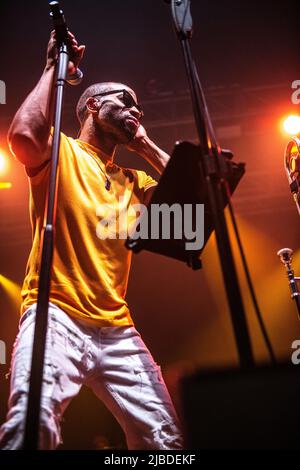 Trombone Shorty in esecuzione a Razzmatazz, Barcellona 3 giugno 2022. Fotografo: ALE Espaliat Foto Stock