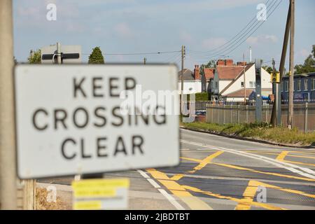 Goole, Hensall Level Crossing, con telecamere le telecamere Red Light Safety Enforcement (RLSE) di Network Rail Foto Stock