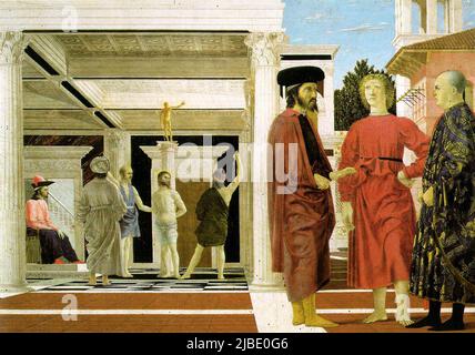 La Flagellazione di Cristo di Piero della Francesca (1415-1492) Foto Stock