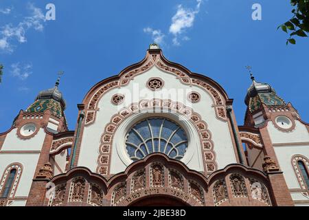 Jakab e la sinagoga di piazza Komor a Subotica nella Serbia settentrionale Foto Stock