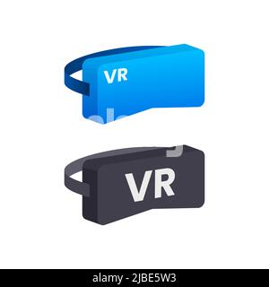 Cuffie per realtà virtuale. Occhiali VR, Cyberspace. Realtà aumentata virtuale. Illustrazione dello stock vettoriale. Illustrazione Vettoriale