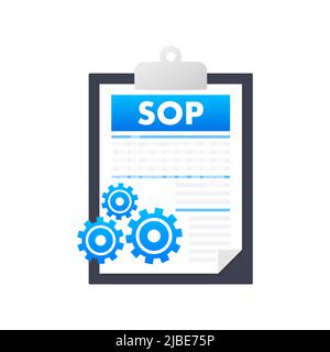 SOP, grande design per qualsiasi scopo. Icona SOP, vettore della procedura operativa standard. Icona Business Illustrazione Vettoriale