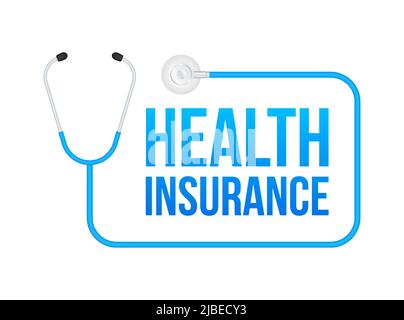 Assicurazione sanitaria. Appunti con croce medica. Registrazione clinica, prescrizione, reclamo, rapporto medico, concetti di assicurazione sanitaria Illustrazione Vettoriale