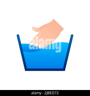 Lavarsi le mani. Icona di stile piatto su sfondo bianco Illustrazione Vettoriale