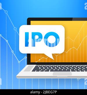 Vettore IPO iniziale concetto di offerta pubblica in stile piatto - icone di investimento e strategia. Illustrazione vettoriale Illustrazione Vettoriale