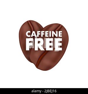 Icona della caffeina libera. Chicchi di caffè. Illustrazione dello stock vettoriale. Illustrazione Vettoriale