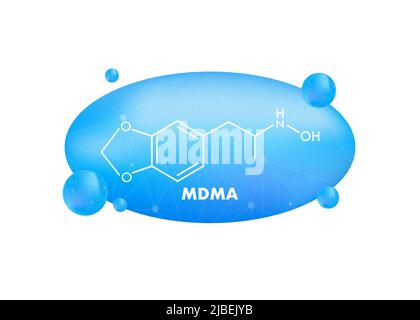 Probiotici batteri disegno vettoriale. Icona con formula di acido lattico. Illustrazione Vettoriale