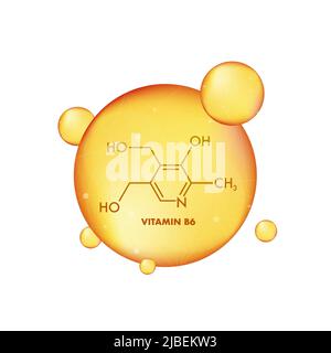 Vitamina B6 formula per disegno medico. Formula della vitamina B6. Illustrazione Vettoriale