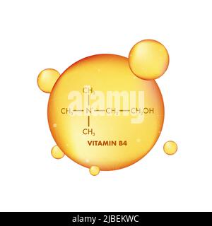 Vitamina B4. Vitamin B4 struttura icona. Illustrazione vettoriale Illustrazione Vettoriale