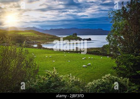 Teangue villaggio sulla penisola di Sleat, Isola di Skye, Scozia Foto Stock