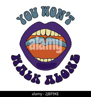 Non camminerete da soli, giornata internazionale delle donne. 8th marzo. Il concetto del movimento di empowerment femminile Foto Stock