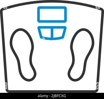 Icona scale pavimento. Contorno grassetto modificabile con disegno riempimento colore. Illustrazione vettoriale. Illustrazione Vettoriale