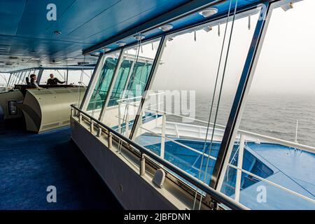 Sul ponte della Norröna della linea Smyril Foto Stock