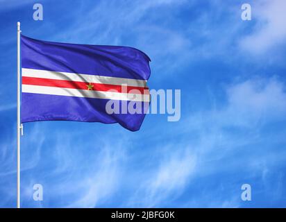 Bandiera nazionale di Capo verde su un palo di bandiera Foto Stock