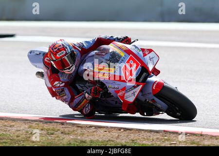 Fabio di Giannantonio dall'Italia della Gresini Racing MotoGP con la Ducati durante le prove libere del Gran Premi Monster ENERGY de Catalunya a ci Foto Stock